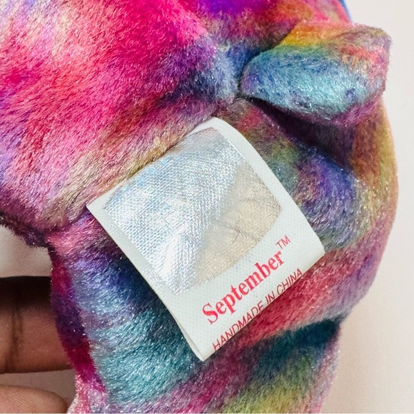 TY Birthday Beanie Baby Bear – September with Sapphire Nose & Tag (2001) - Picture 6 of 9